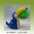 Popular easter hen design ceramic brush holder for kitchen